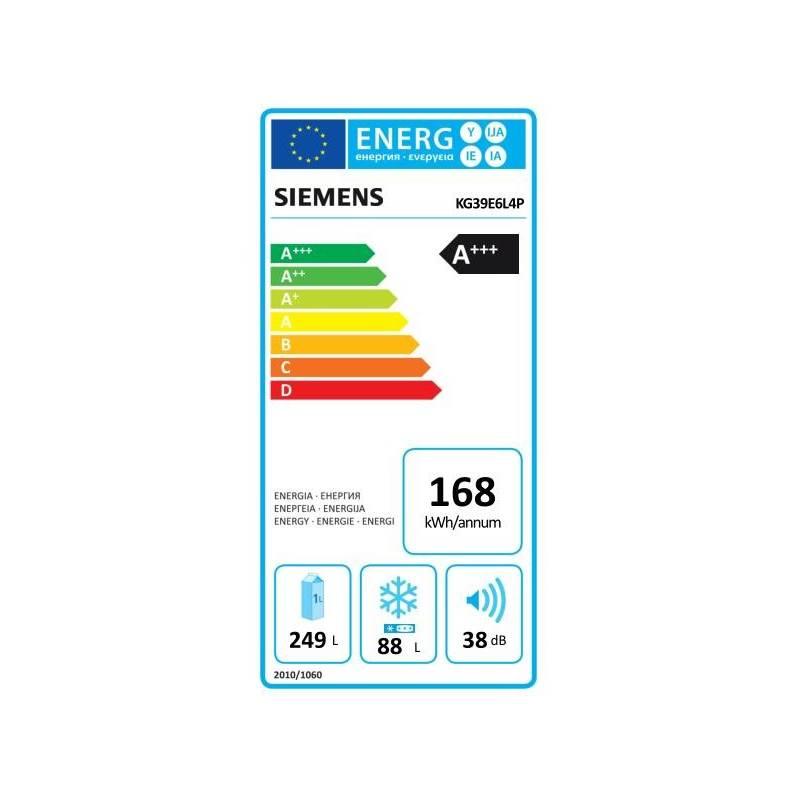 Chladnička s mrazničkou Siemens KG39E6L4P Inoxlook, Chladnička, s, mrazničkou, Siemens, KG39E6L4P, Inoxlook