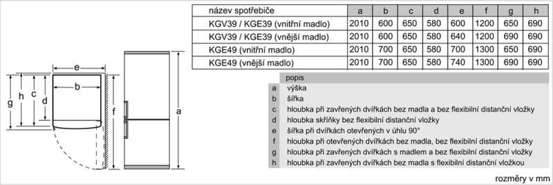 Chladnička s mrazničkou Siemens KG39EVW4A bílá