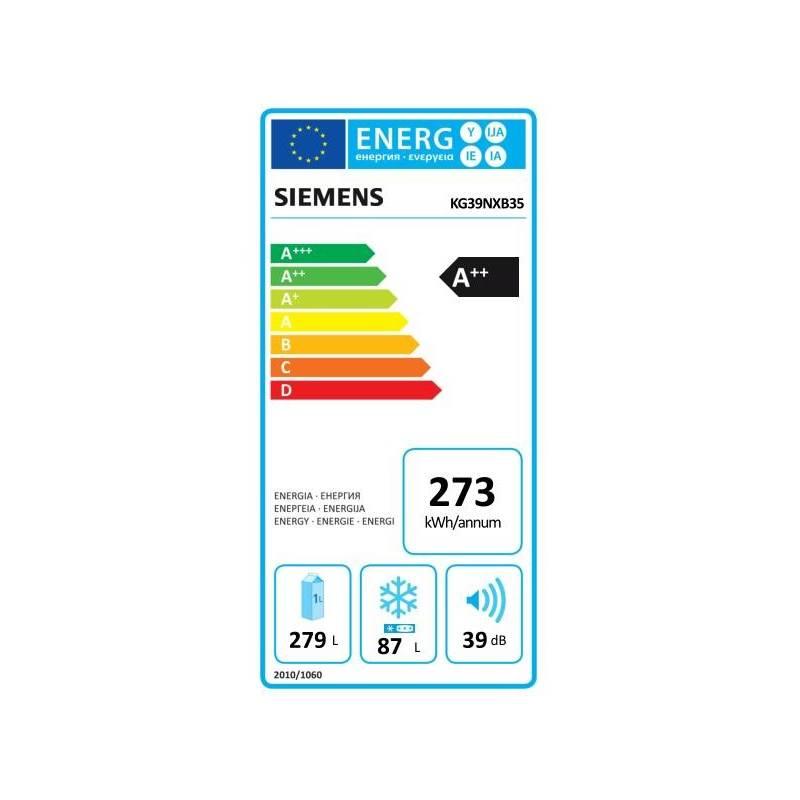 Chladnička s mrazničkou Siemens KG39NXB35 černá, Chladnička, s, mrazničkou, Siemens, KG39NXB35, černá