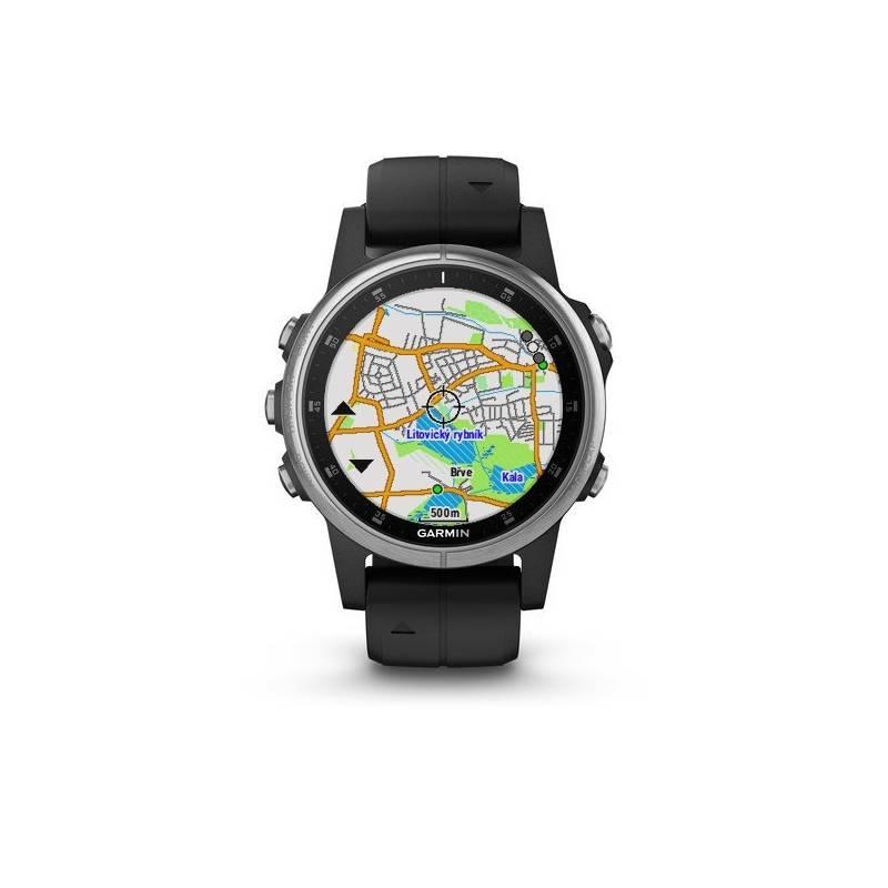 GPS hodinky Garmin Fenix5S Plus černé stříbrné