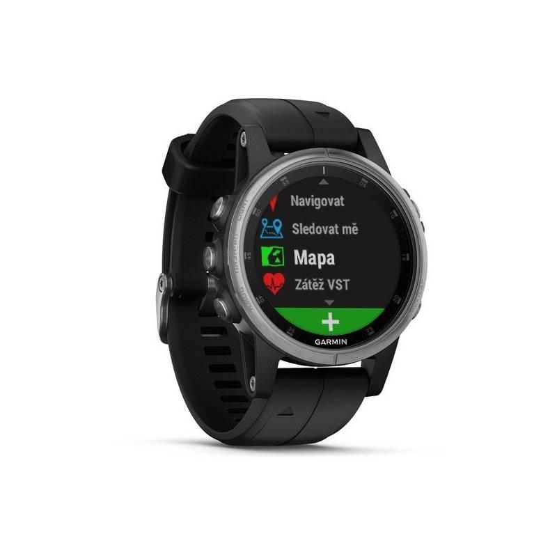 GPS hodinky Garmin Fenix5S Plus černé stříbrné