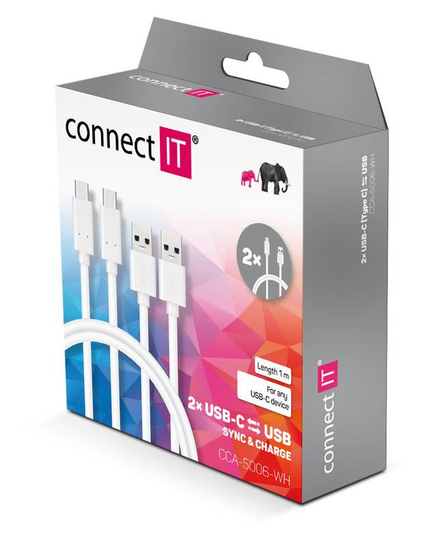 Kabel Connect IT Wirez USB USB-C, 1m bílý
