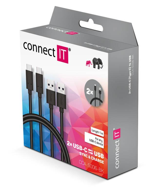 Kabel Connect IT Wirez USB USB-C, 1m černý