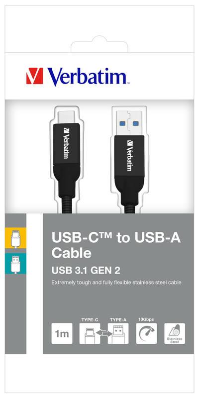 Kabel Verbatim USB 3.1 USB-C, 1m černý, Kabel, Verbatim, USB, 3.1, USB-C, 1m, černý