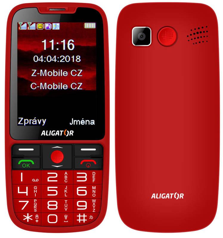 Mobilní telefon Aligator A890 Senior červený