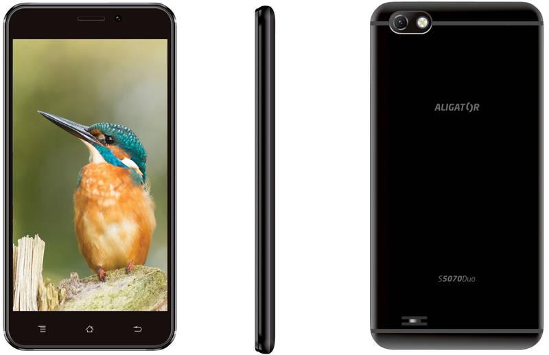 Mobilní telefon Aligator S5070 Dual SIM černý, Mobilní, telefon, Aligator, S5070, Dual, SIM, černý