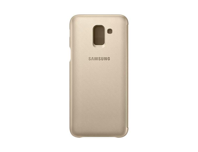 Pouzdro na mobil flipové Samsung Wallet Cover pro Galaxy J6 zlaté