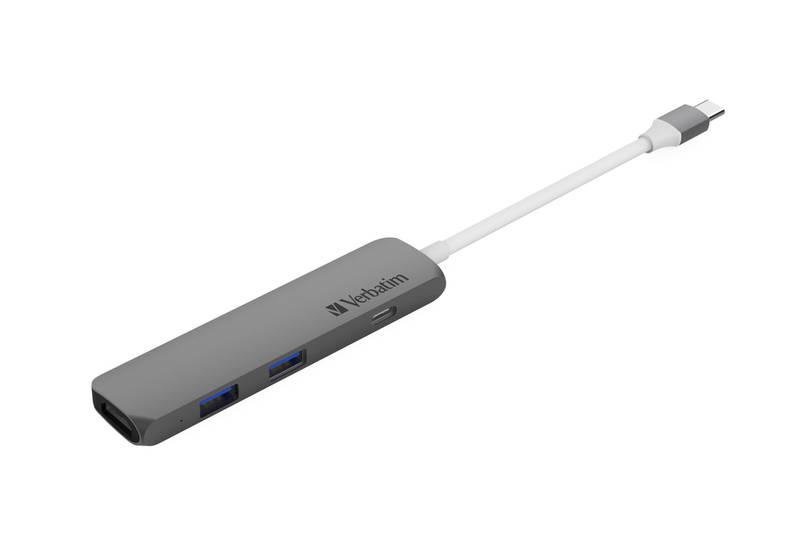 USB Hub Verbatim USB-C ,2x USB 3.0, HDMI šedý