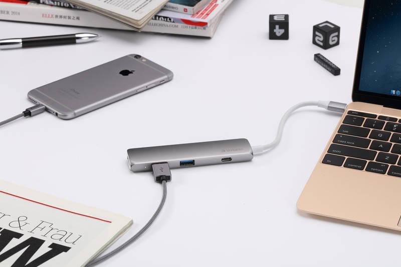 USB Hub Verbatim USB-C ,2x USB 3.0, HDMI šedý
