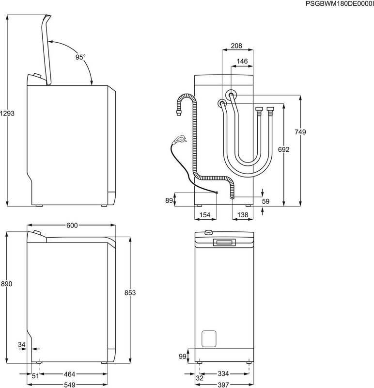 Automatická pračka AEG LTX8E373C bílá, Automatická, pračka, AEG, LTX8E373C, bílá