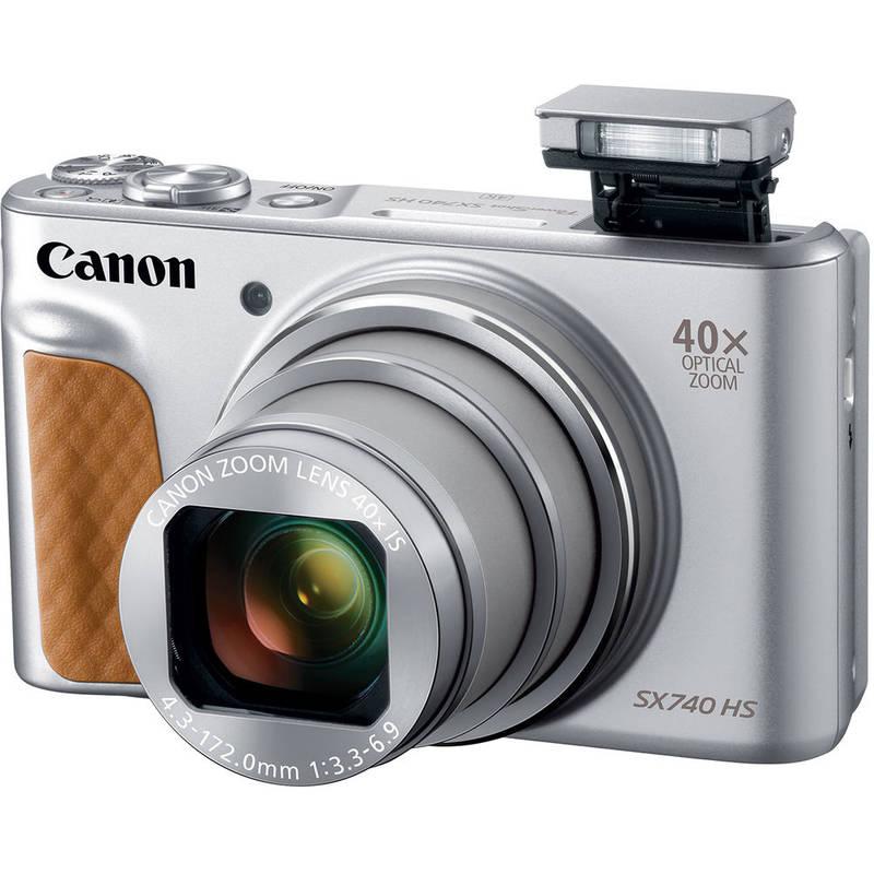 Digitální fotoaparát Canon PowerShot SX740 HS, TRAVEL KIT stříbrný