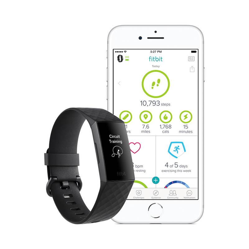 Fitness náramek Fitbit Charge 3 - Graphite, Black