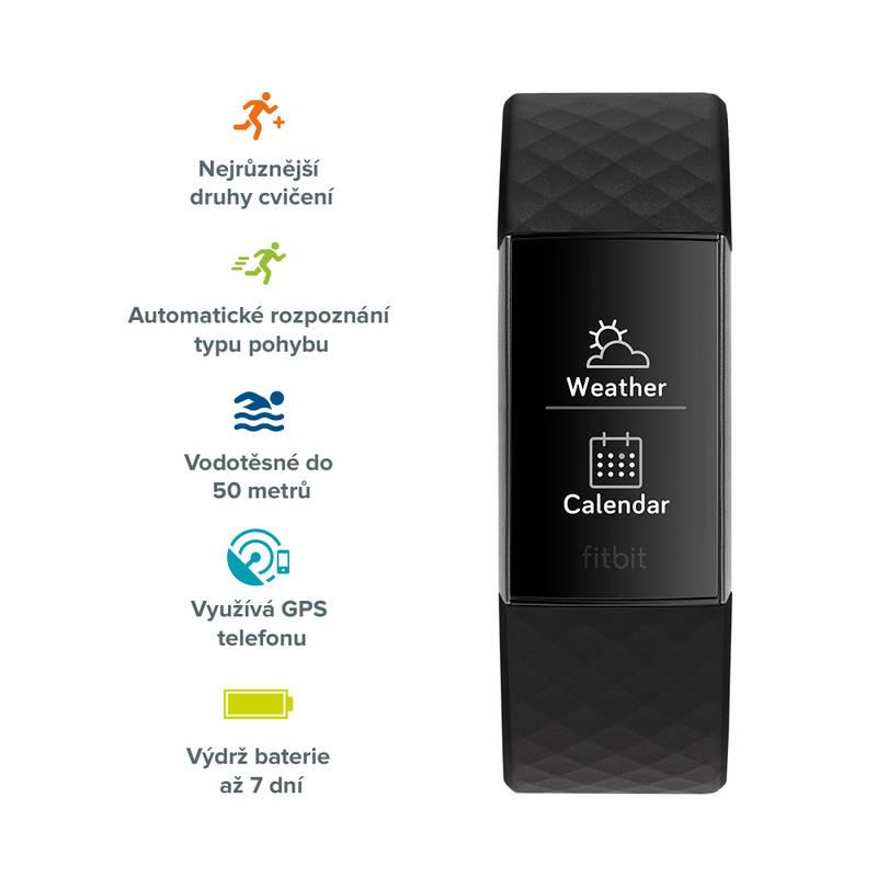 Fitness náramek Fitbit Charge 3 - Graphite, Black