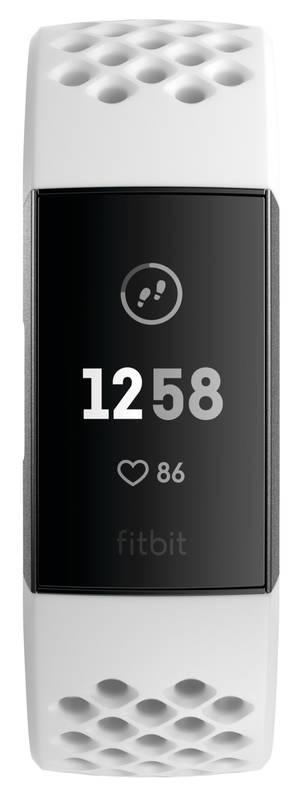 Fitness náramek Fitbit Charge 3 speciální edice - Graphite, White Silicone