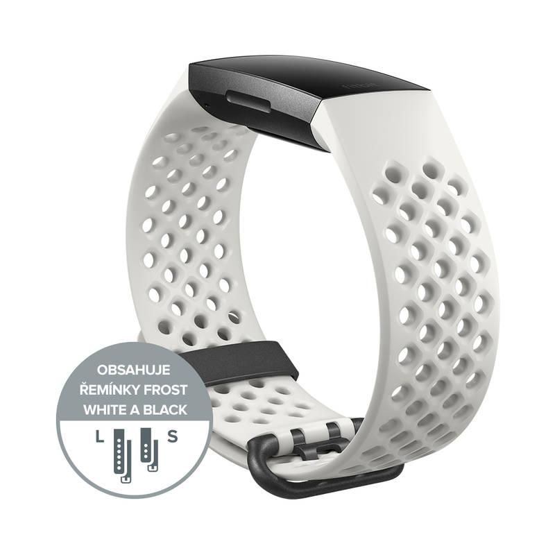 Fitness náramek Fitbit Charge 3 speciální edice - Graphite, White Silicone