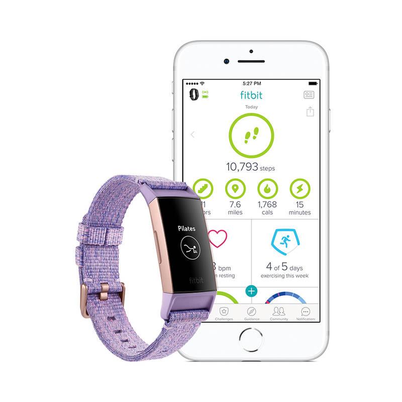Fitness náramek Fitbit Charge 3 speciální edice - Lavender Woven