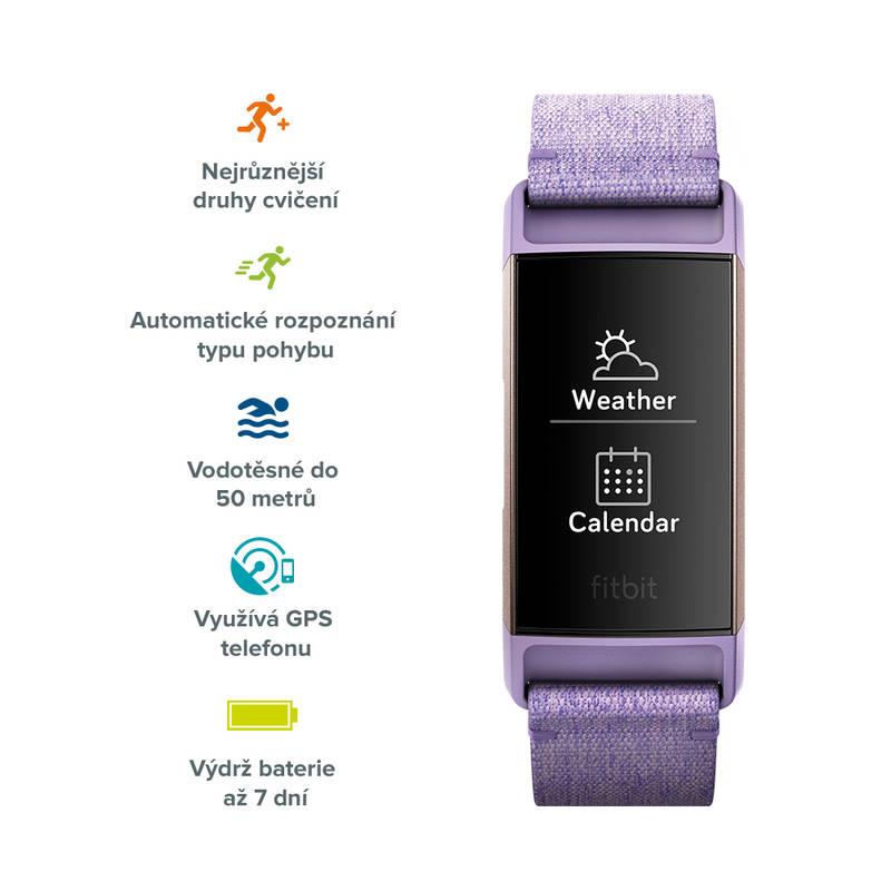Fitness náramek Fitbit Charge 3 speciální edice - Lavender Woven