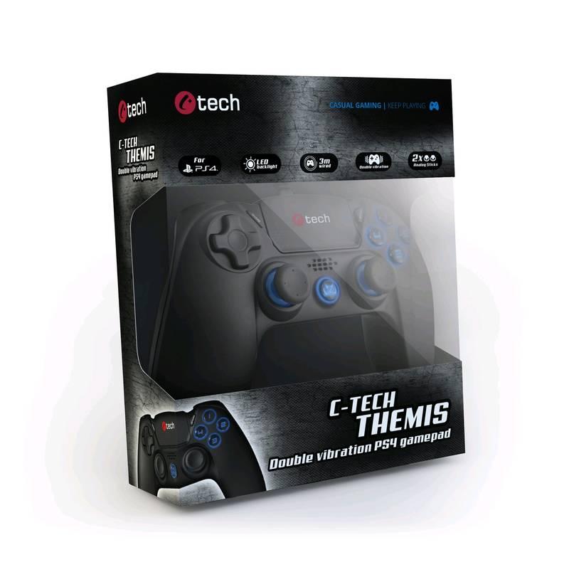 Gamepad C-Tech Themis pro PS4 černý, Gamepad, C-Tech, Themis, pro, PS4, černý