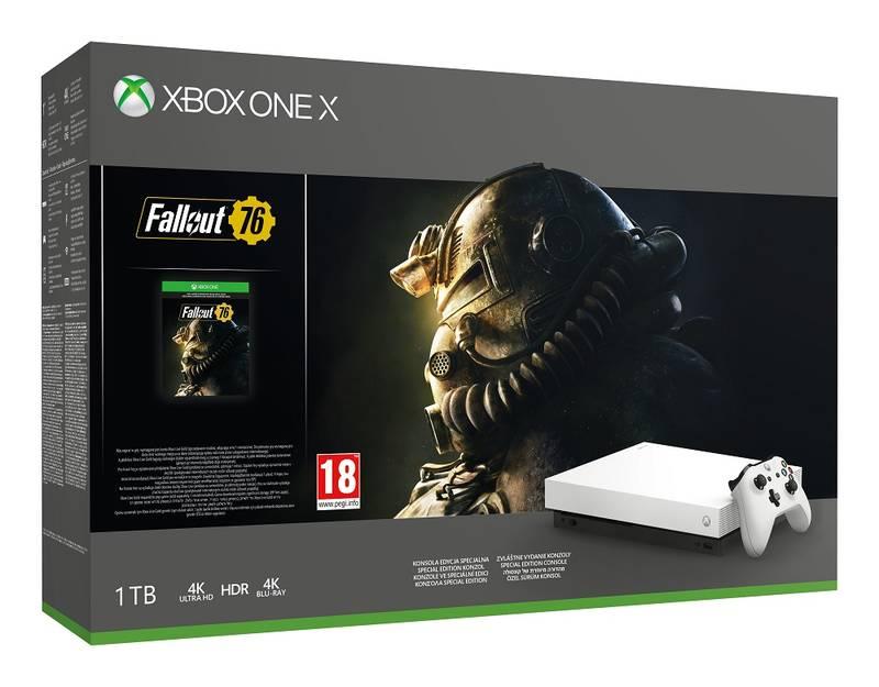 Herní konzole Microsoft Xbox One X 1 TB Fallout 76 Robot White Special Edition