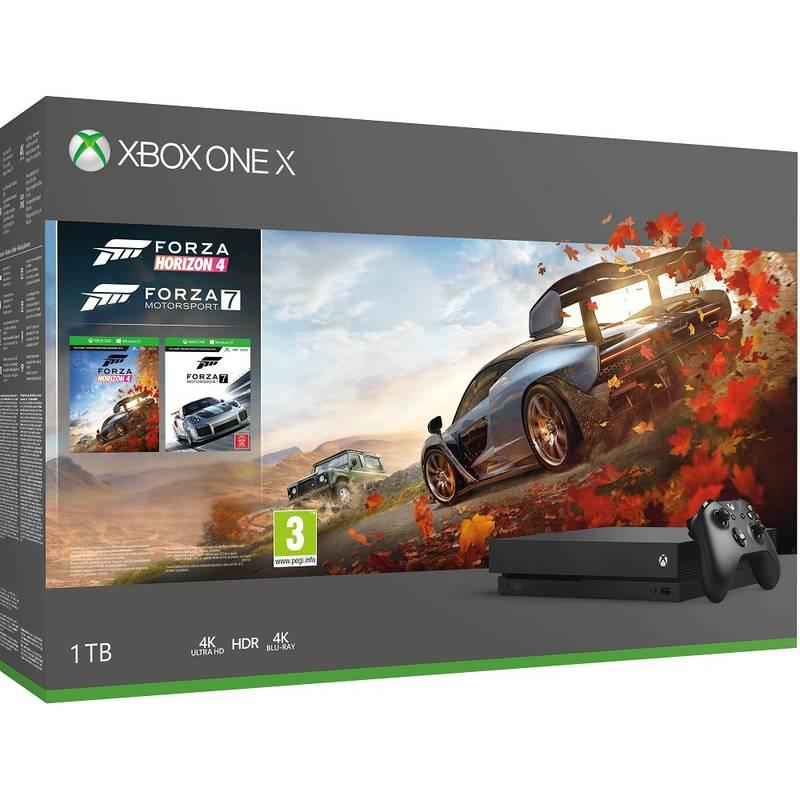 Herní konzole Microsoft Xbox One X 1 TB Forza Horizon 4 Forza Motorsport 7, Herní, konzole, Microsoft, Xbox, One, X, 1, TB, Forza, Horizon, 4, Forza, Motorsport, 7