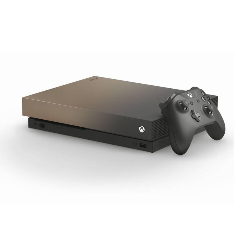 Herní konzole Microsoft Xbox One X 1 TB Gold Rush SE Battlefield V FIFA 19