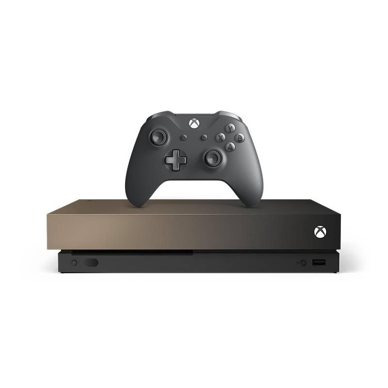 Herní konzole Microsoft Xbox One X 1 TB Gold Rush SE Battlefield V FIFA 19