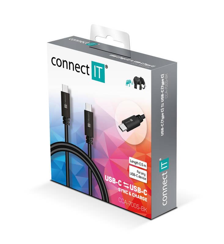 Kabel Connect IT Wirez USB-C USB-C, 0,5m černý