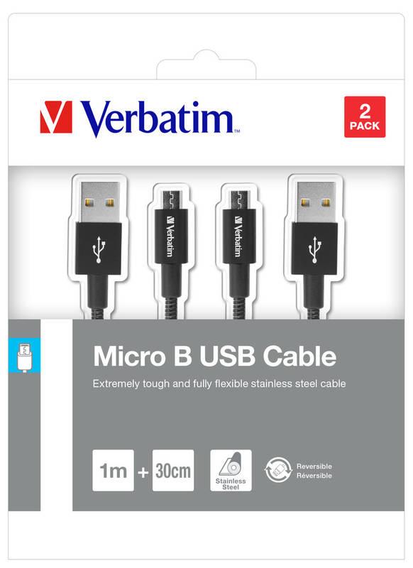 Kabel Verbatim USB micro USB, 1m 0,3m černý