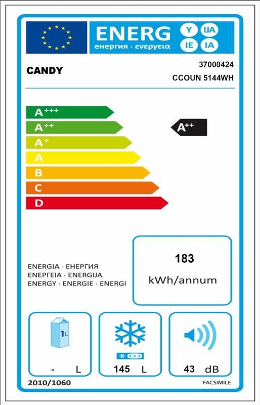 Mraznička Candy CCOUN 5144WH bílá