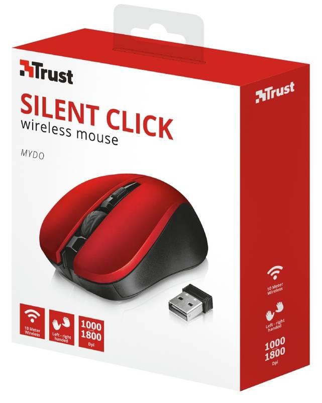 Myš Trust Mydo Silent Click červená, Myš, Trust, Mydo, Silent, Click, červená