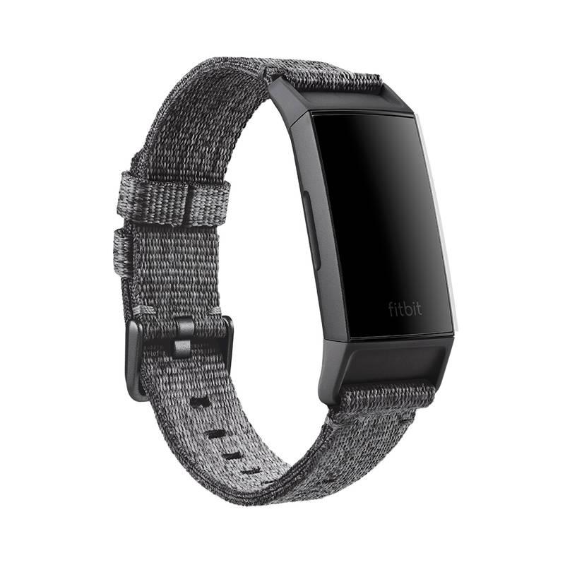 Náramek Fitbit pro Charge 3 tkaný vel. L - charcoal