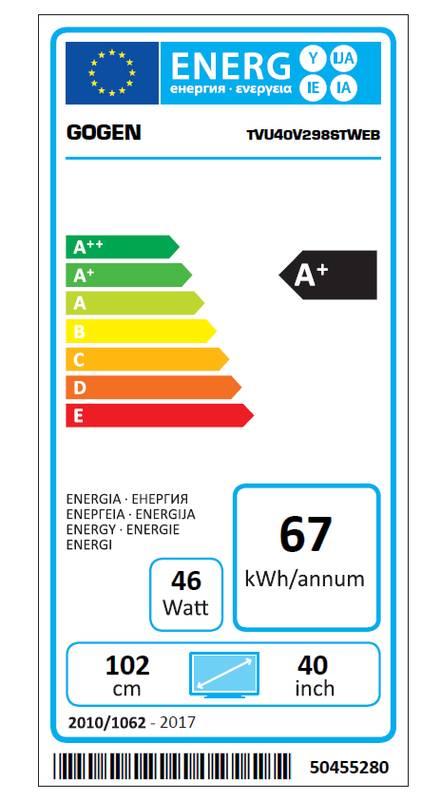 Televize GoGEN TVU 40V298 STWEB černá
