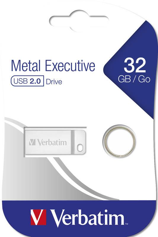 USB Flash Verbatim Store 'n' Go Metal Executive 32GB stříbrný, USB, Flash, Verbatim, Store, 'n', Go, Metal, Executive, 32GB, stříbrný