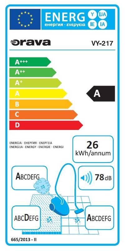 Vysavač podlahový Orava VY-217 modrý
