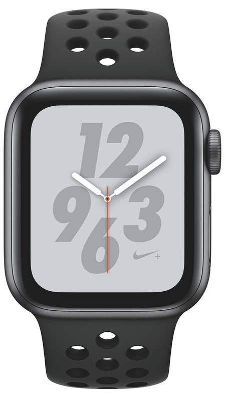 Chytré hodinky Apple Watch Nike Series 4 GPS 40mm pouzdro z vesmírně šedého hliníku - antracitový černý sportovní řemínek Nike