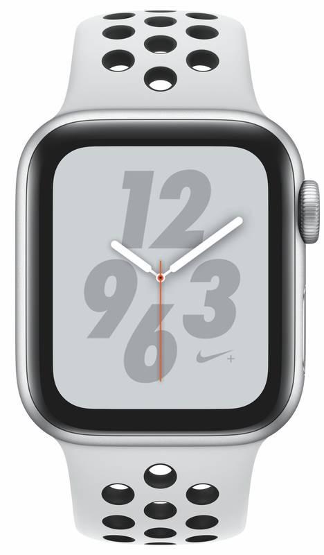 Chytré hodinky Apple Watch Nike Series 4 GPS 40mm pouzdro ze stříbrného hliníku - platinový černý sportovní řemínek Nike, Chytré, hodinky, Apple, Watch, Nike, Series, 4, GPS, 40mm, pouzdro, ze, stříbrného, hliníku, platinový, černý, sportovní, řemínek, Nike