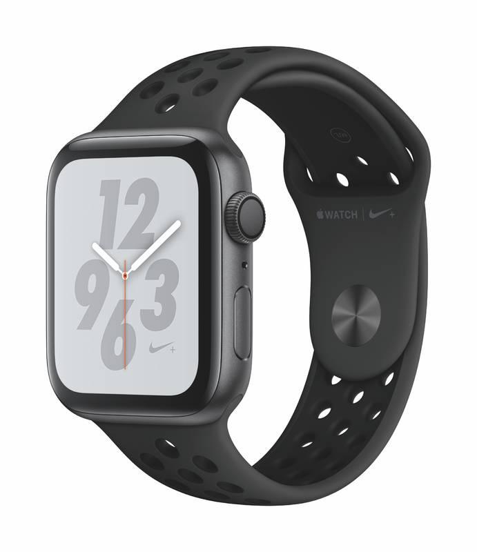 Chytré hodinky Apple Watch Nike Series 4 GPS 44mm pouzdro z vesmírně šedého hliníku - antracitový černý sportovní řemínek Nike, Chytré, hodinky, Apple, Watch, Nike, Series, 4, GPS, 44mm, pouzdro, z, vesmírně, šedého, hliníku, antracitový, černý, sportovní, řemínek, Nike