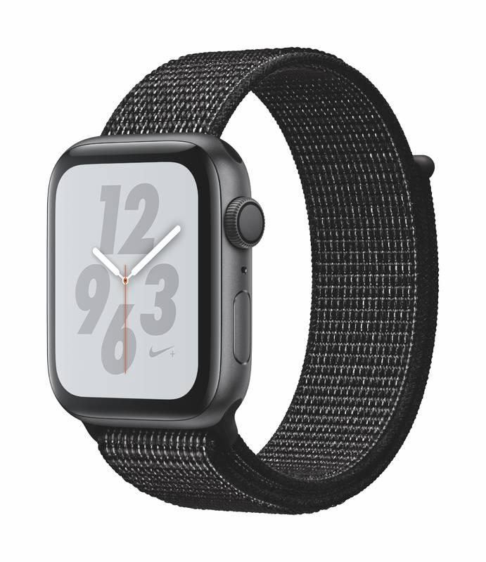 Chytré hodinky Apple Watch Nike Series 4 GPS 44mm pouzdro z vesmírně šedého hliníku - černý provlékací sportovní řemínek Nike, Chytré, hodinky, Apple, Watch, Nike, Series, 4, GPS, 44mm, pouzdro, z, vesmírně, šedého, hliníku, černý, provlékací, sportovní, řemínek, Nike