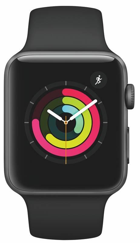 Chytré hodinky Apple Watch Series 3 GPS 42mm pouzdro z vesmírně šedého hliníku - černý sportovní řemínek, Chytré, hodinky, Apple, Watch, Series, 3, GPS, 42mm, pouzdro, z, vesmírně, šedého, hliníku, černý, sportovní, řemínek