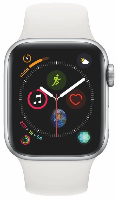 Chytré hodinky Apple Watch Series 4 GPS 40mm pouzdro ze stříbrného hliníku - bílý sportovní řemínek CZ verze, Chytré, hodinky, Apple, Watch, Series, 4, GPS, 40mm, pouzdro, ze, stříbrného, hliníku, bílý, sportovní, řemínek, CZ, verze