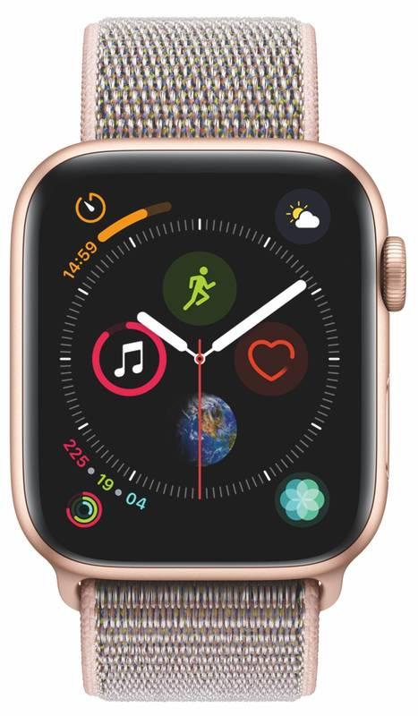 Chytré hodinky Apple Watch Series 4 GPS 44mm pouzdro ze zlatého hliníku - pískově růžový provlékací sportovní řemínek CZ verze, Chytré, hodinky, Apple, Watch, Series, 4, GPS, 44mm, pouzdro, ze, zlatého, hliníku, pískově, růžový, provlékací, sportovní, řemínek, CZ, verze