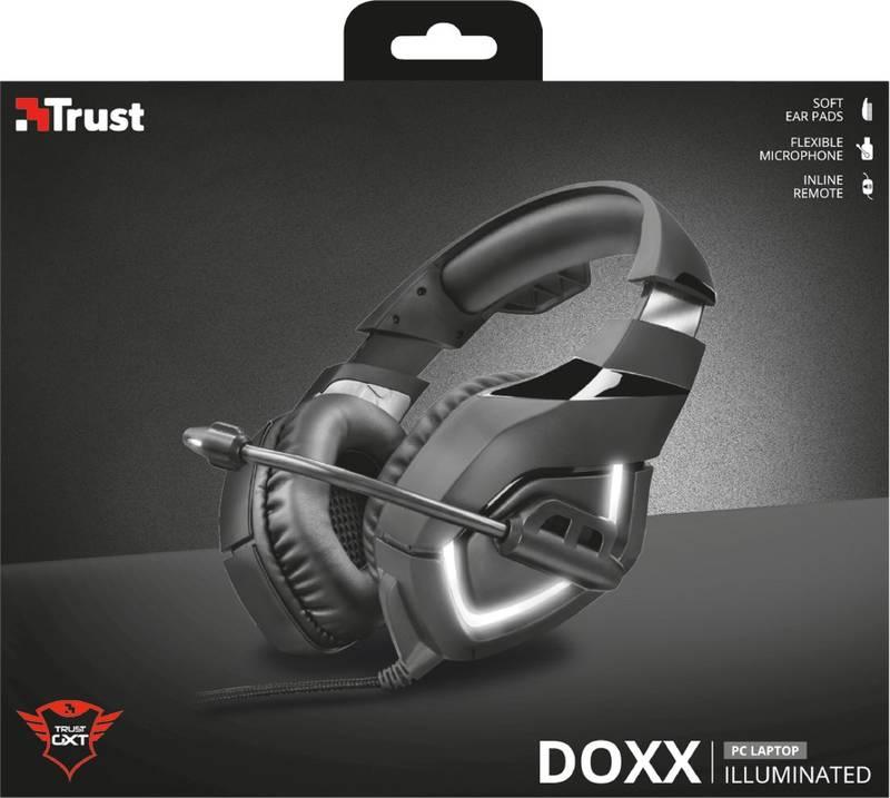 Headset Trust GXT 380 Doxx Illuminated Gaming černý