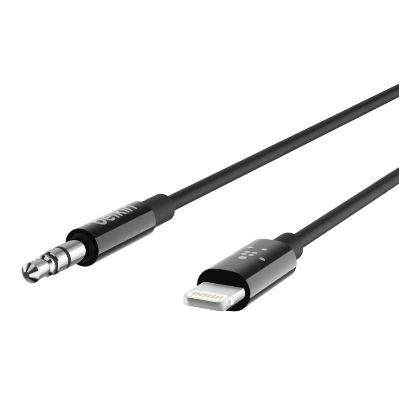 Kabel Belkin Lightning 3,5mm jack, 0,9m černý