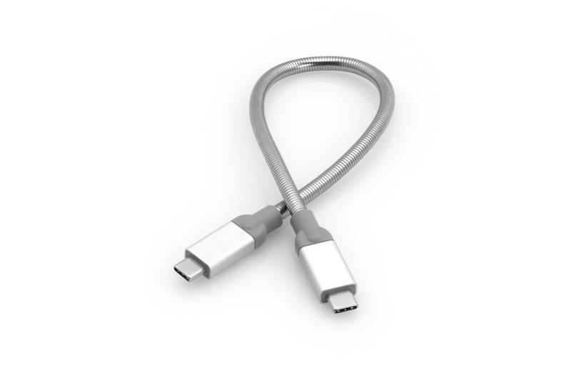 Kabel Verbatim USB-C USB-C, 0,3 m stříbrný, Kabel, Verbatim, USB-C, USB-C, 0,3, m, stříbrný