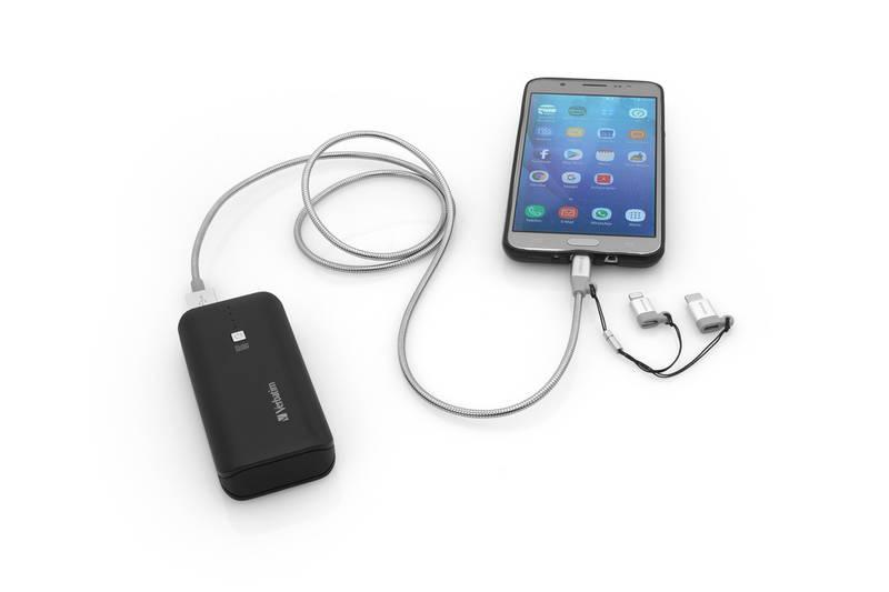 Kabel Verbatim USB micro USB USB-C Lightning, 1m stříbrný