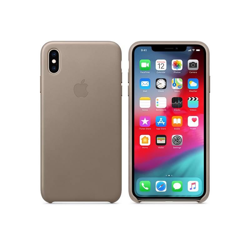 Kryt na mobil Apple Leather Case pro iPhone Xs - kouřový
