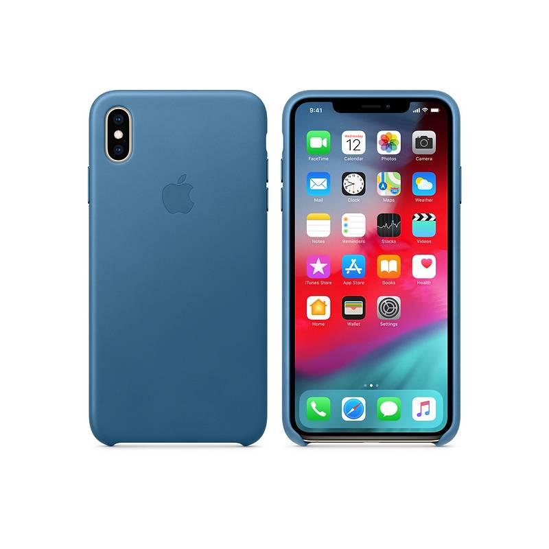 Kryt na mobil Apple Leather Case pro iPhone Xs Max - modrošedý