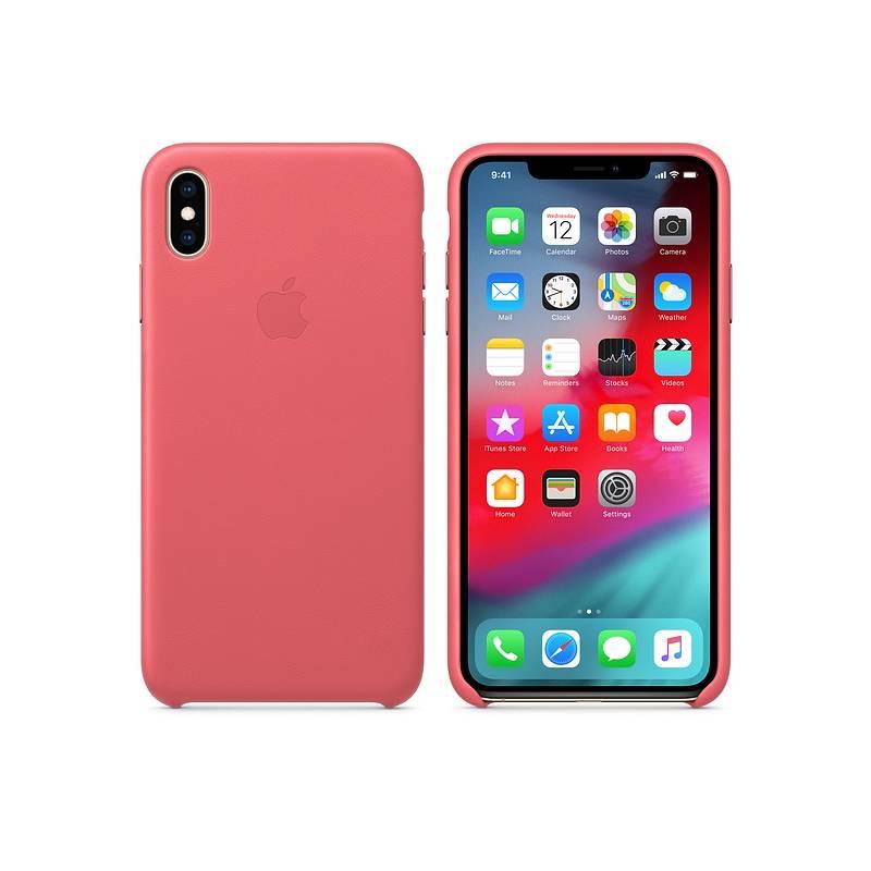 Kryt na mobil Apple Leather Case pro iPhone Xs Max - pivoňkově růžový