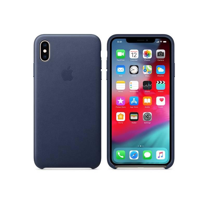Kryt na mobil Apple Leather Case pro iPhone Xs Max - půlnočně modrý