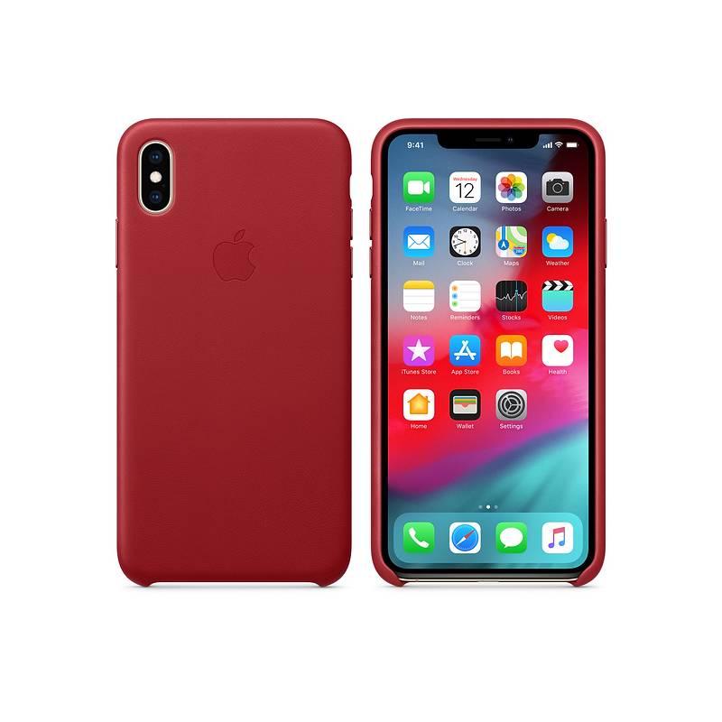 Kryt na mobil Apple Leather Case pro iPhone Xs Max - RED červený, Kryt, na, mobil, Apple, Leather, Case, pro, iPhone, Xs, Max, RED, červený